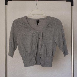 Cropped Grey Cardigan